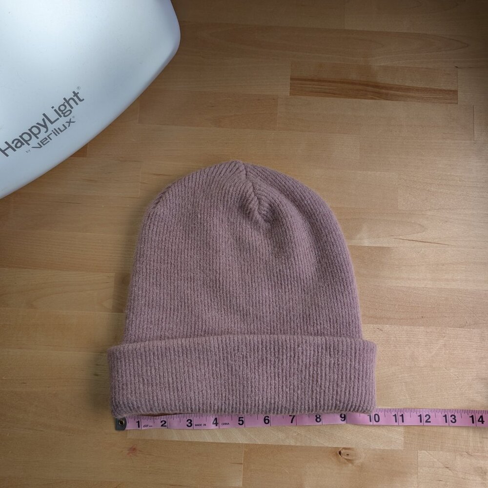 Madewell dusty mauve pink cuffed wool blend beanie